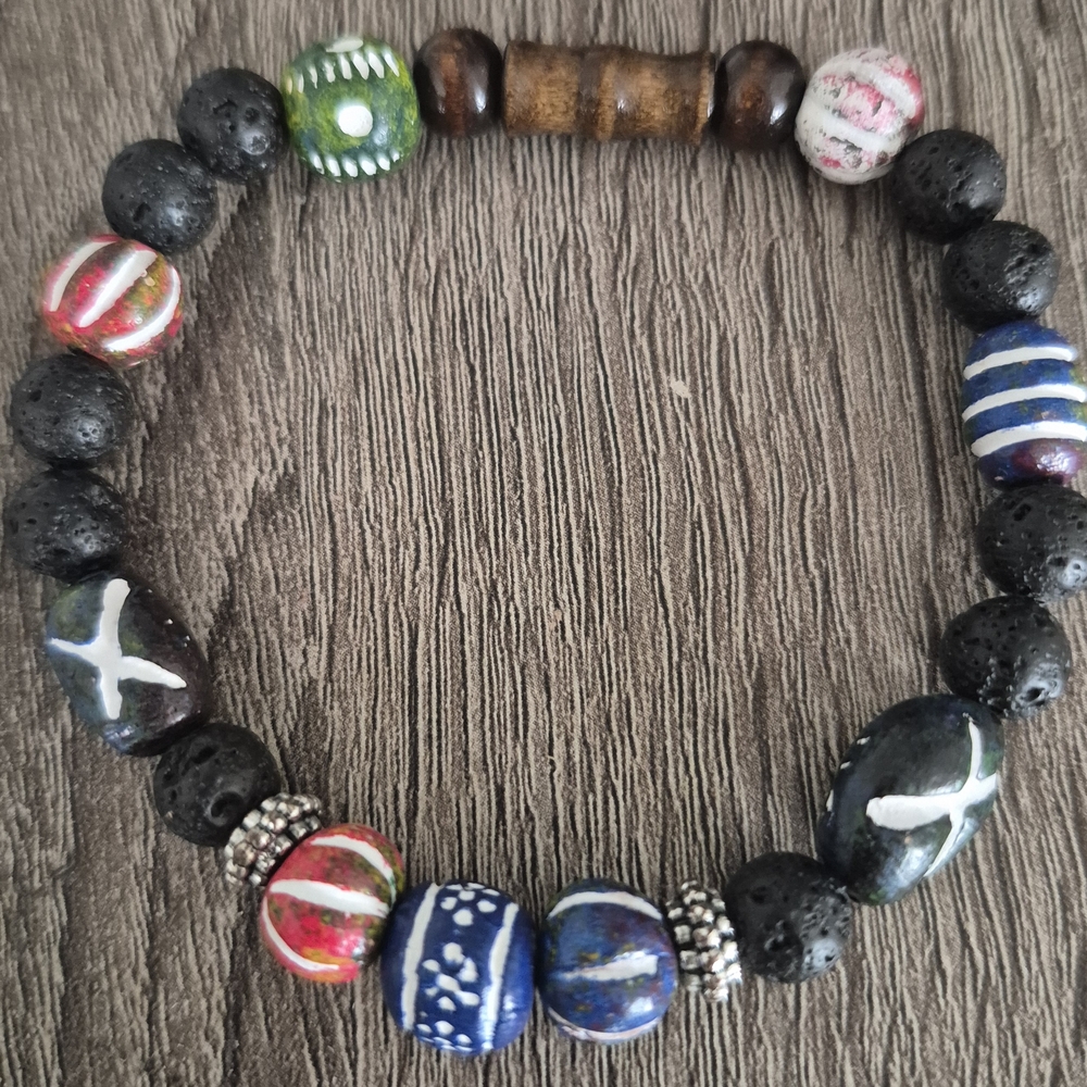 Men's Handmade Natural Tribal Terracotta Clay Braclet! - Picture 2 of 5